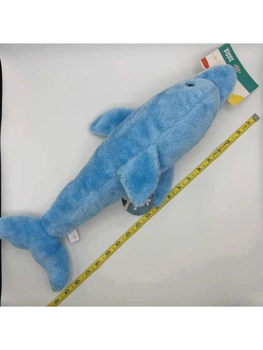 ZippyPaws Jigglerz Dolphin Plush Dog Toy Durable Squeaker No Stuffing Crinkle